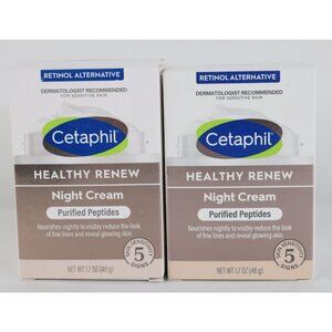 Lot of 2 Cetaphil Healthy Renew Night Cream Purified Peptides 1.7 oz Moisturizer
